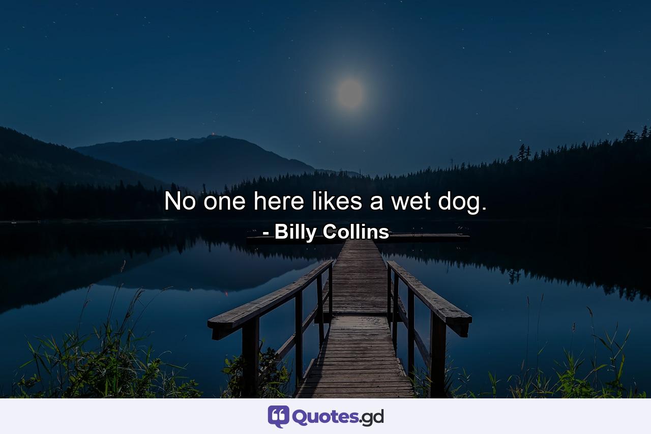 No one here likes a wet dog. - Quote by Billy Collins