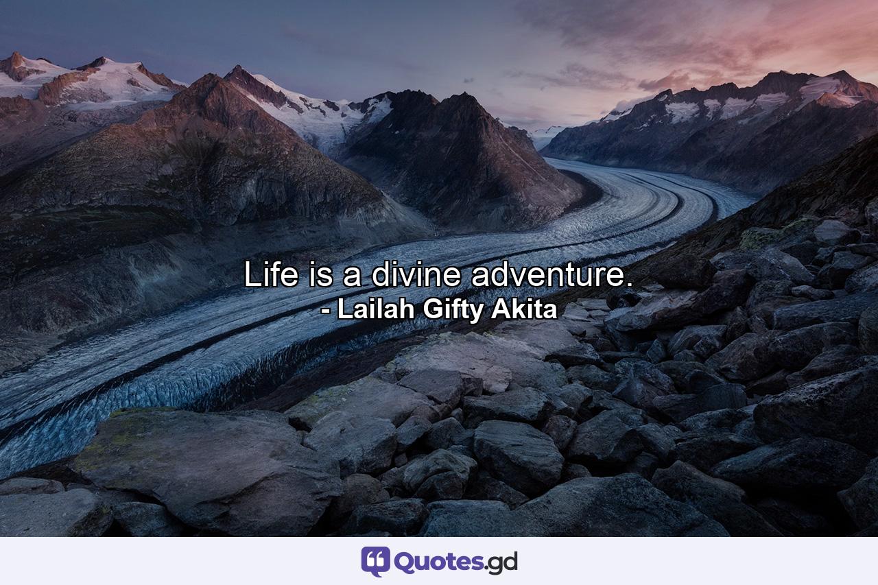 Life is a divine adventure. - Quote by Lailah Gifty Akita