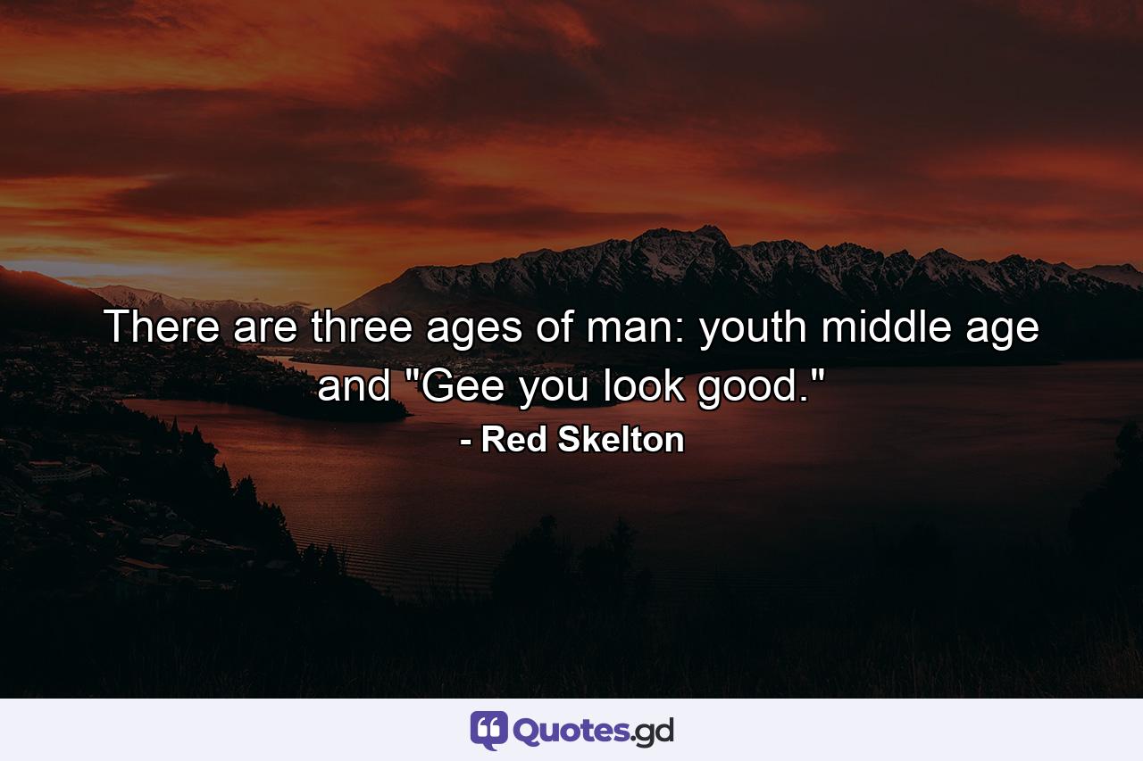 There are three ages of man: youth  middle age  and 