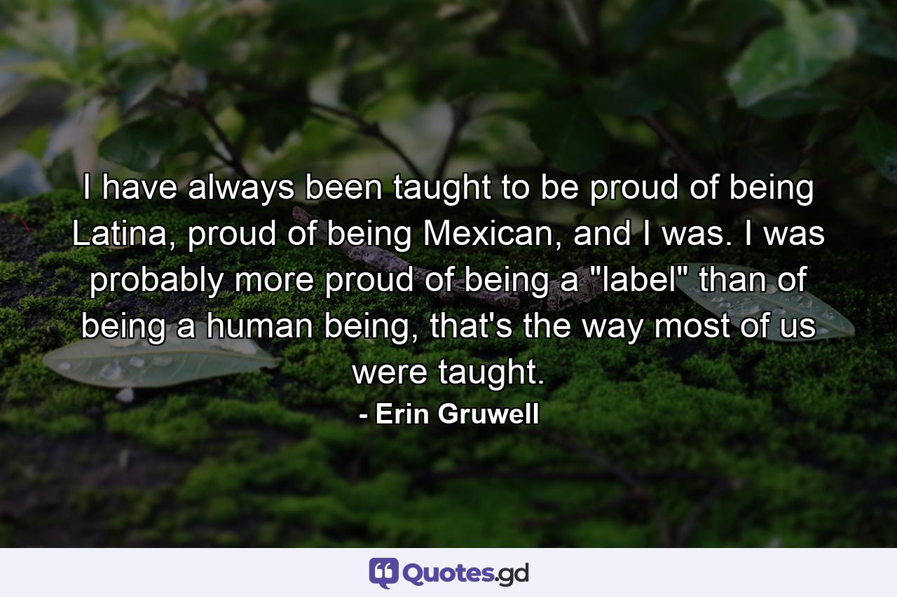 I have always been taught to be proud of being Latina, proud of being Mexican, and I was. I was probably more proud of being a 