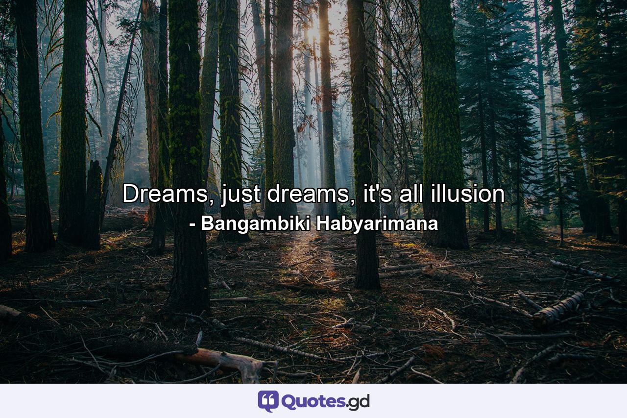 Dreams, just dreams, it's all illusion - Quote by Bangambiki Habyarimana