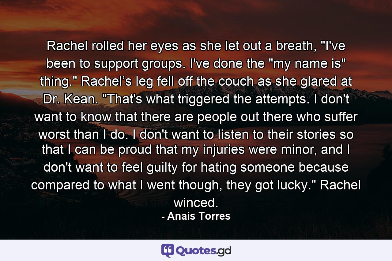 Rachel rolled her eyes as she let out a breath, 