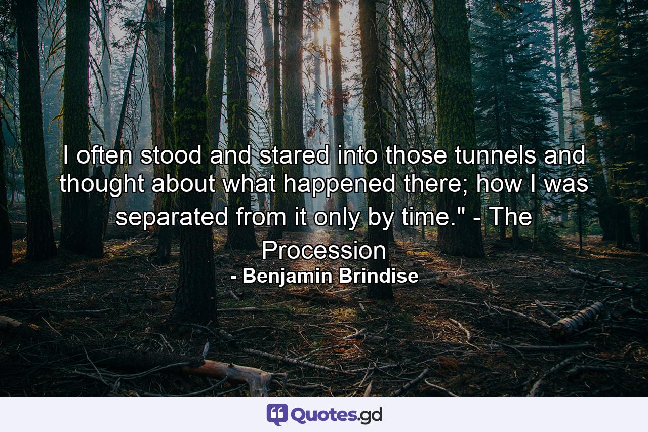 I often stood and stared into those tunnels and thought about what happened there; how I was separated from it only by time.