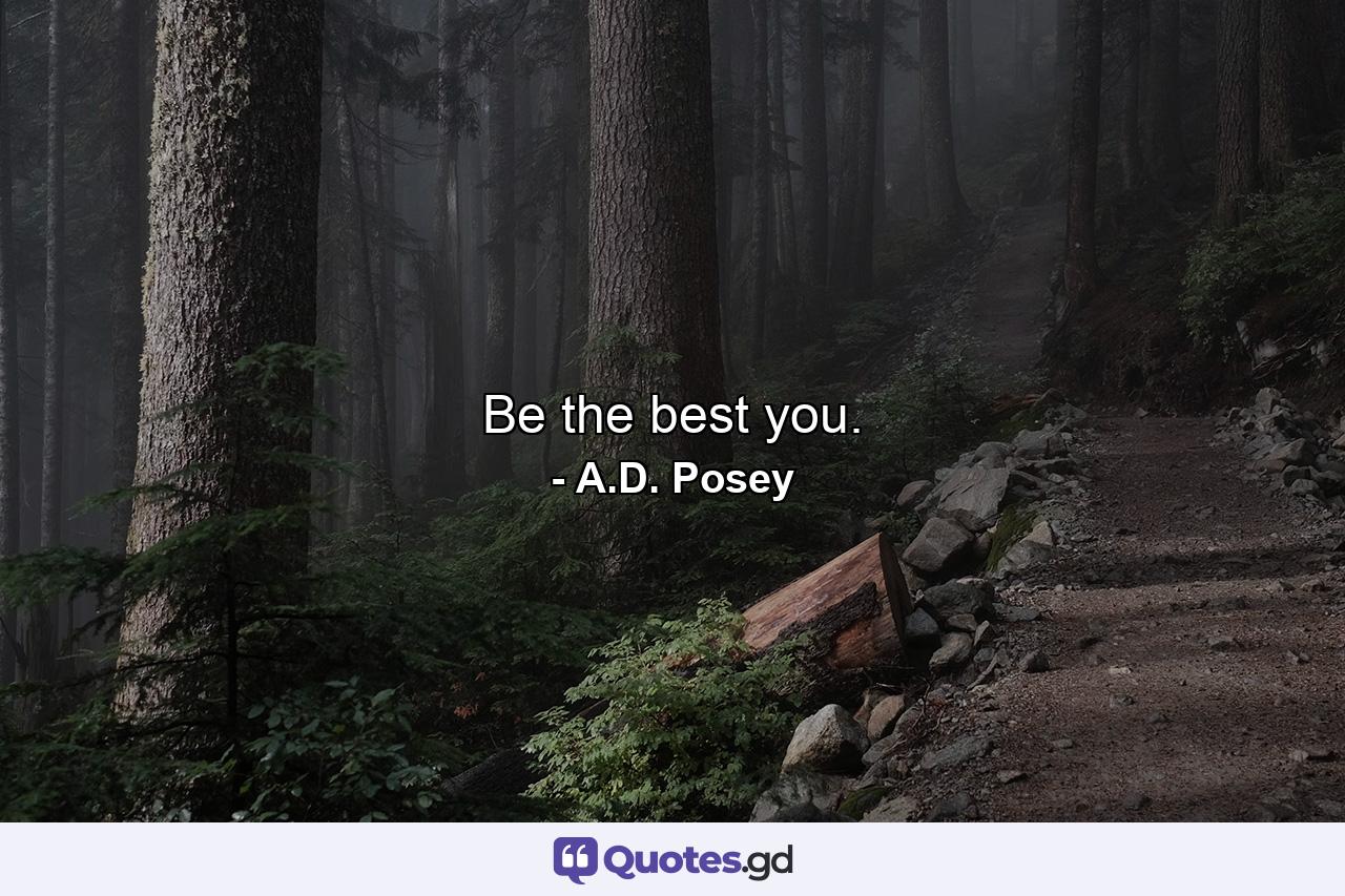 Be the best you. - Quote by A.D. Posey