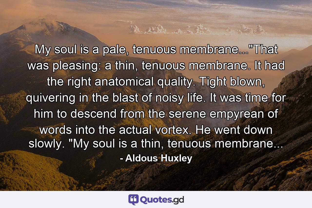 My soul is a pale, tenuous membrane...