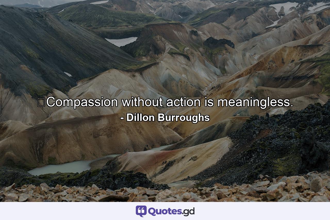 ﻿Compassion without action is meaningless. - Quote by Dillon Burroughs