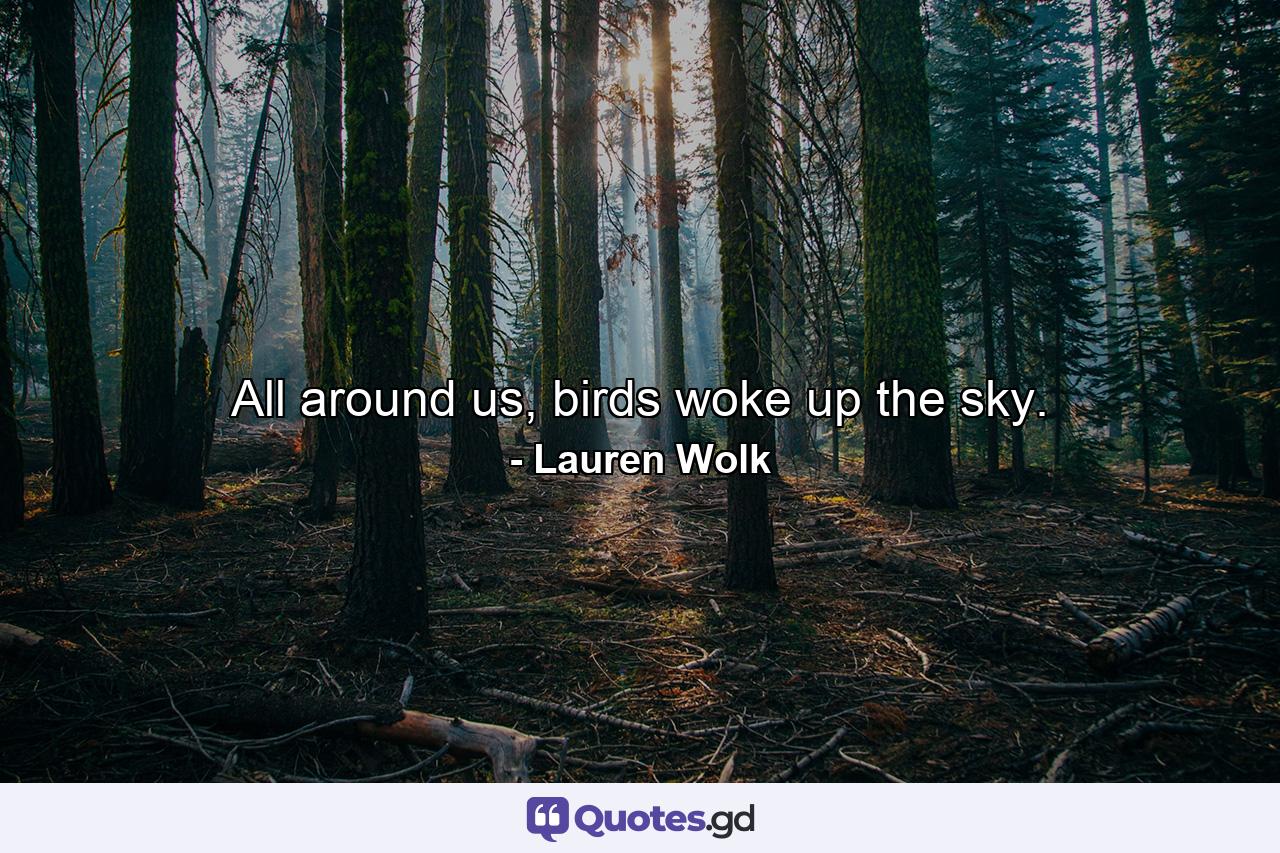 All around us, birds woke up the sky. - Quote by Lauren Wolk