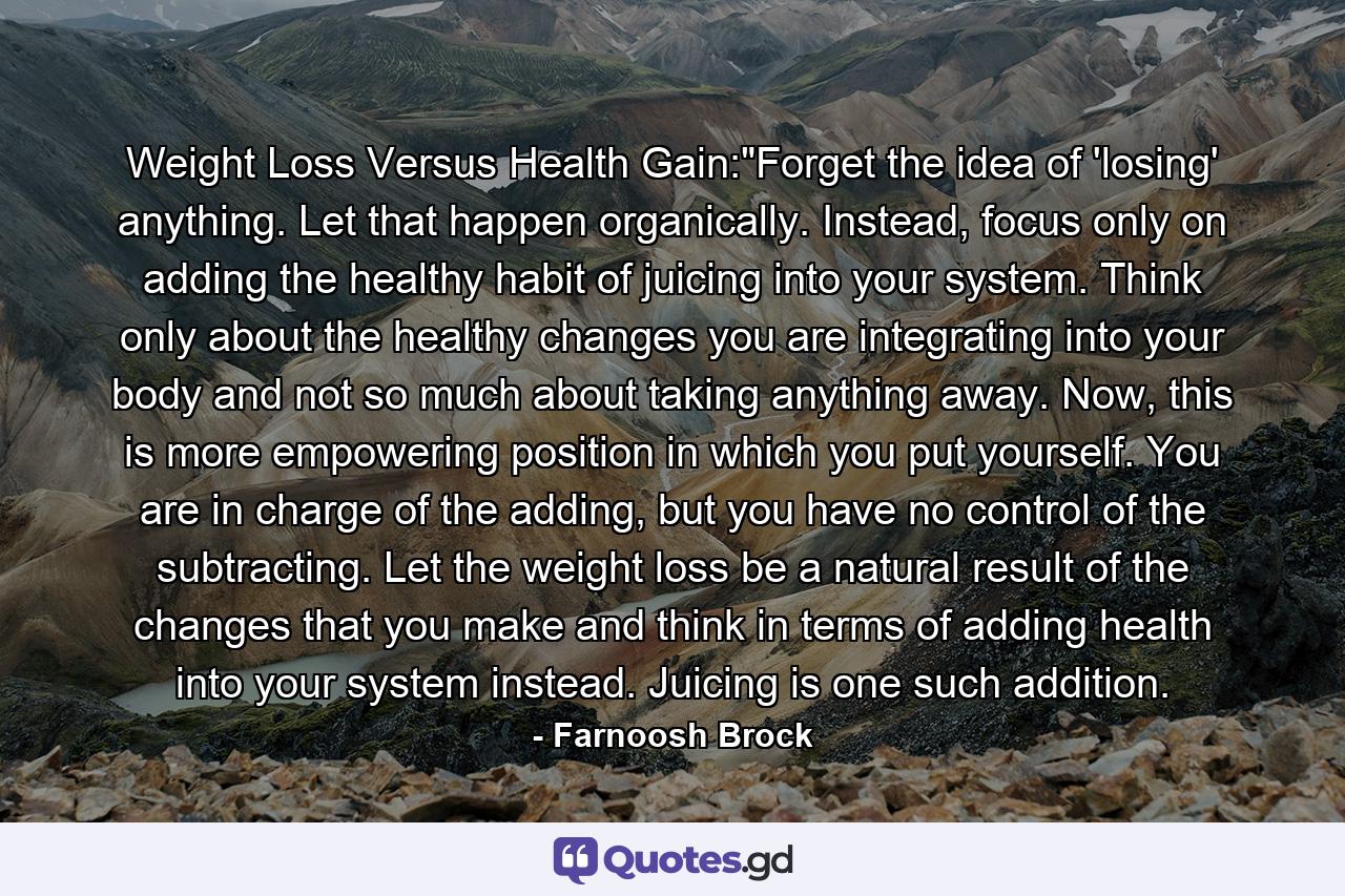 Weight Loss Versus Health Gain: