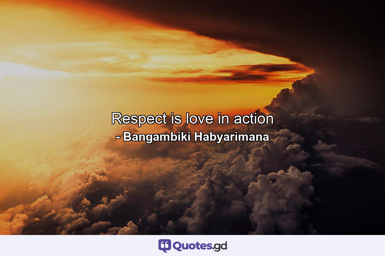 Respect is love in action - Quote by Bangambiki Habyarimana