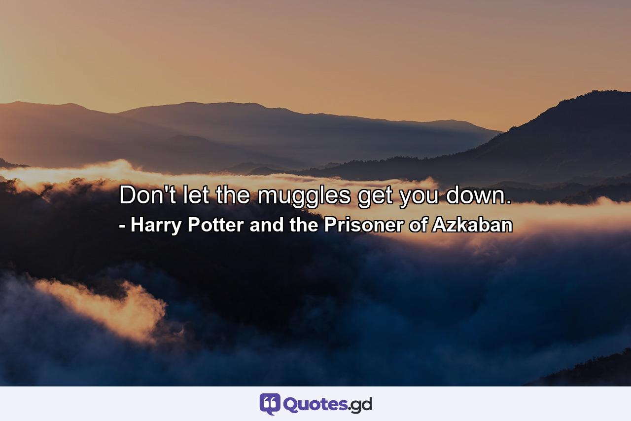 Don't let the muggles get you down. - Quote by Harry Potter and the Prisoner of Azkaban