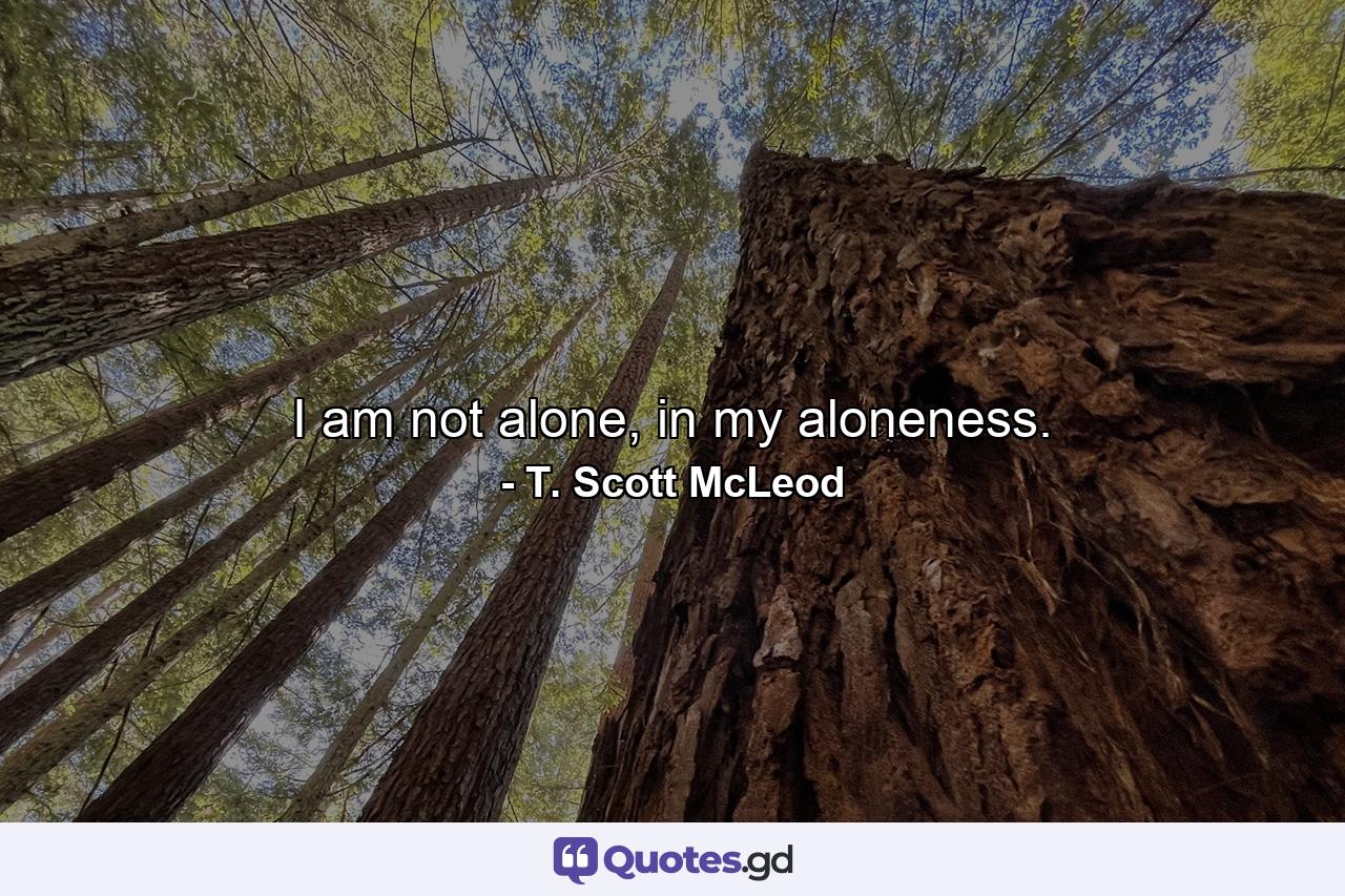 I am not alone, in my aloneness. - Quote by T. Scott McLeod