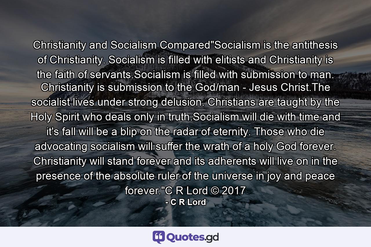 Christianity and Socialism Compared