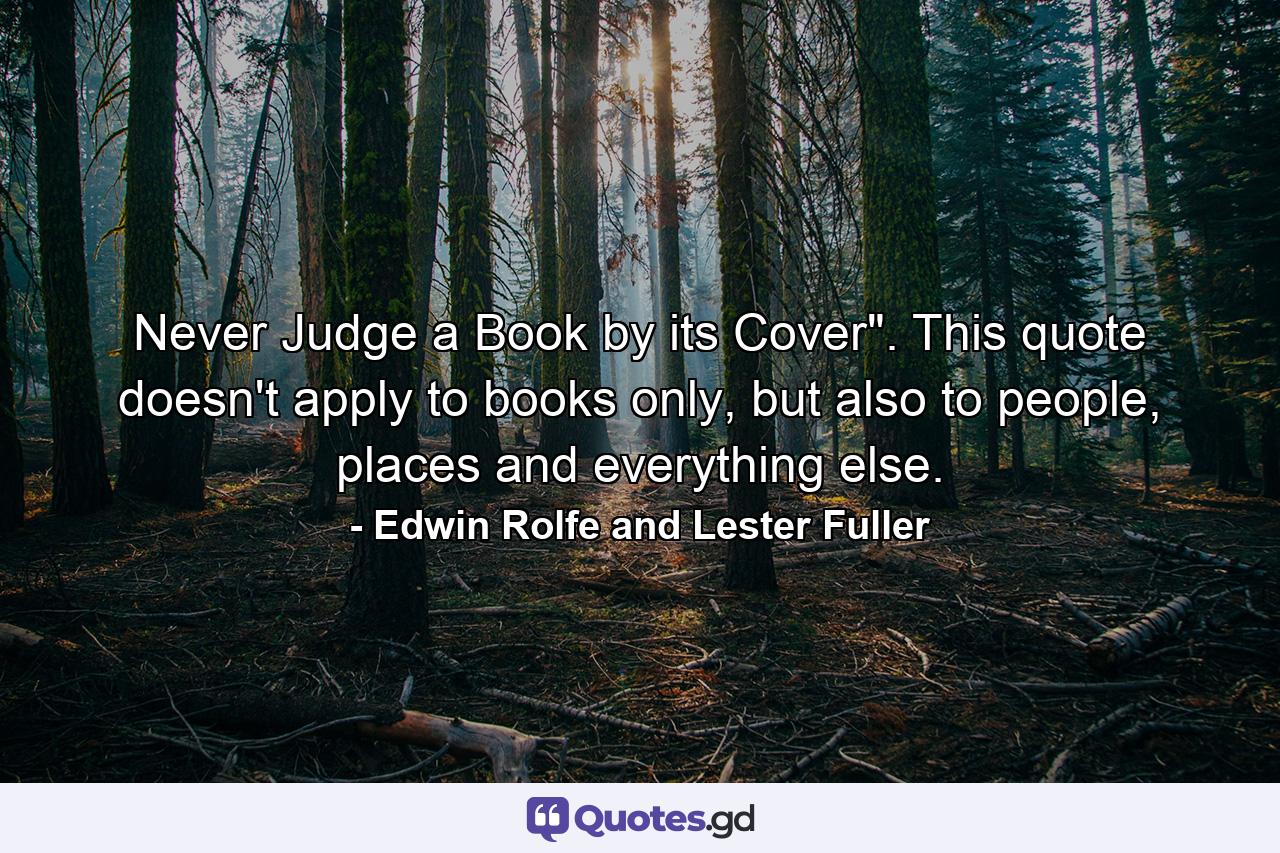 Never Judge a Book by its Cover