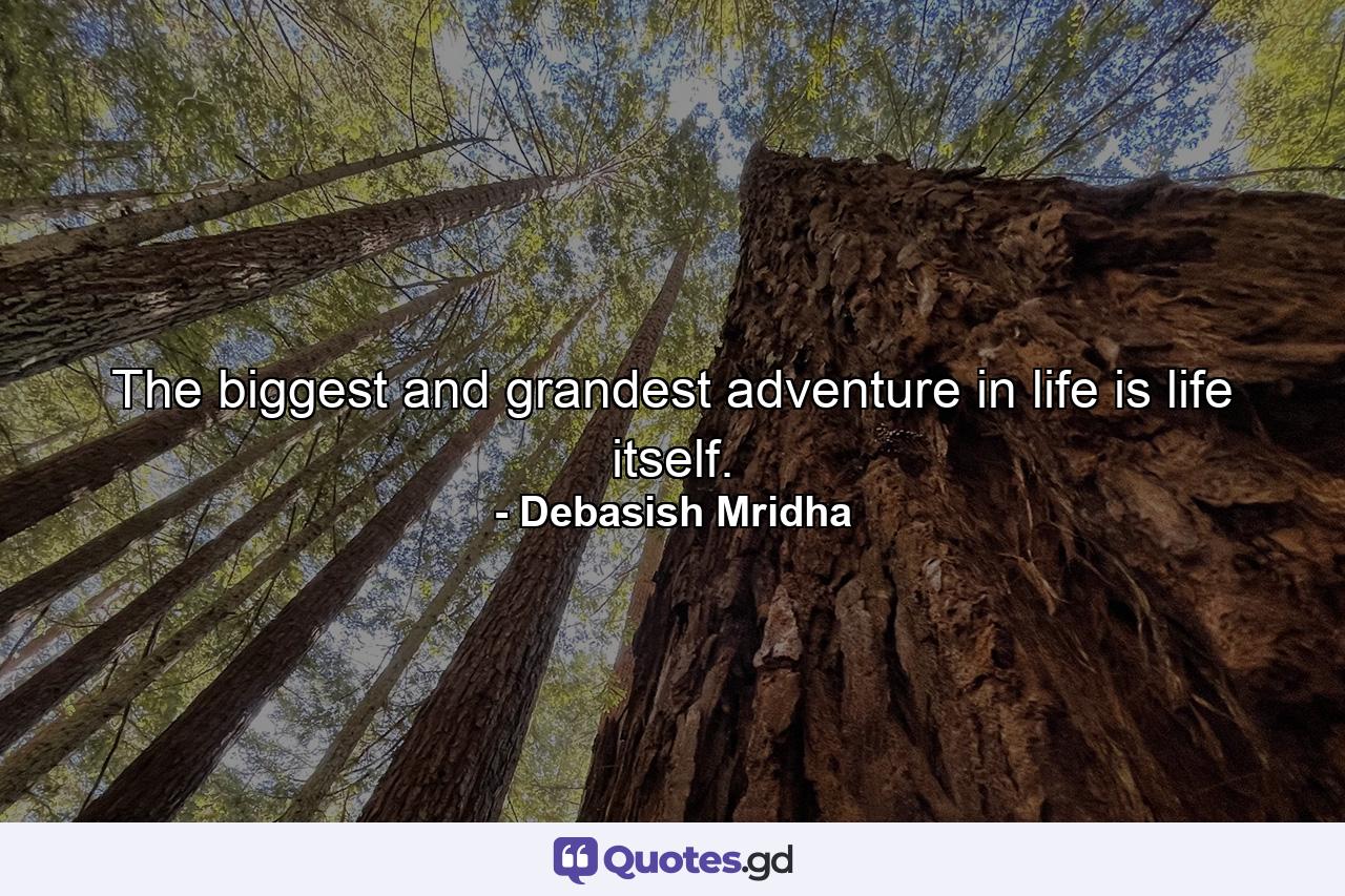 The biggest and grandest adventure in life is life itself. - Quote by Debasish Mridha